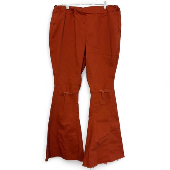 Rust Orange Flared Pants - Picture 1 of 7